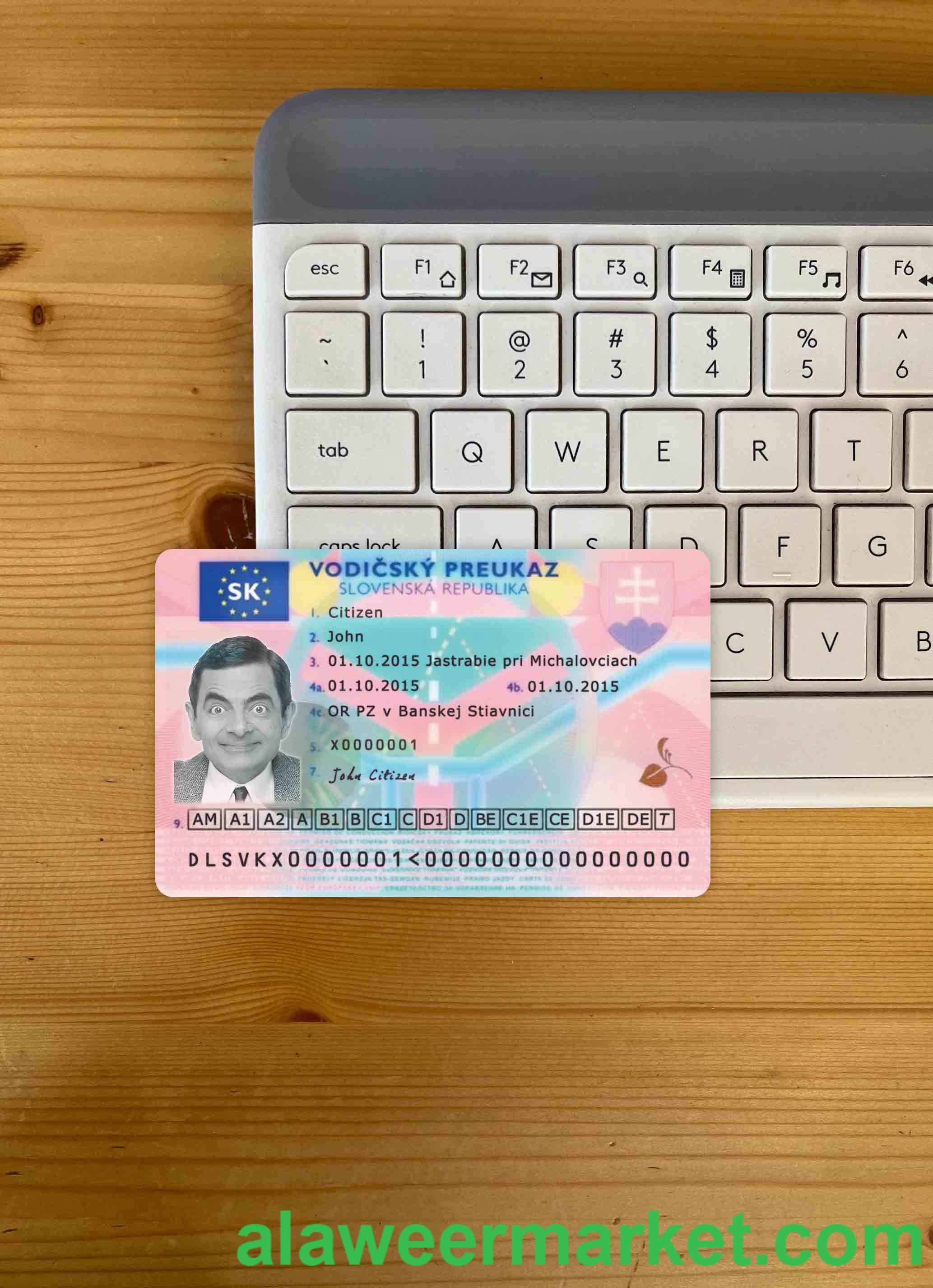 Slovakia driving license photolook FRONT